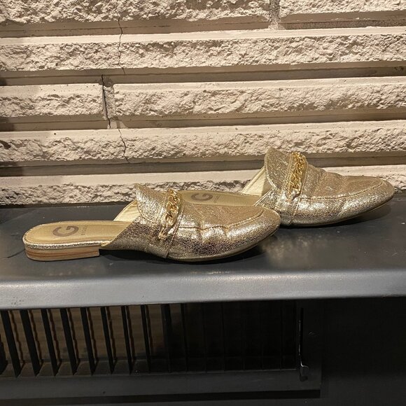 G By Guess gold flat mules - Picture 7 of 12